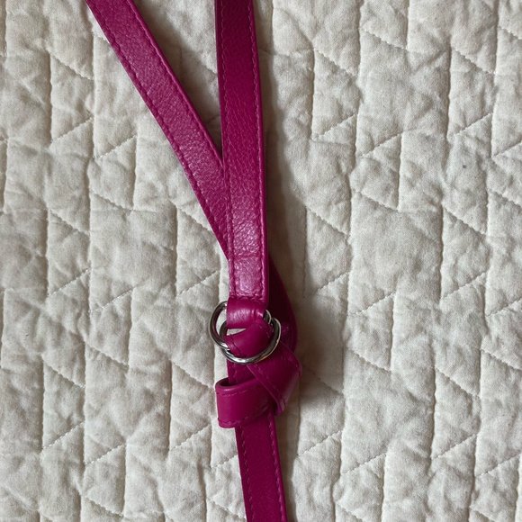 Hot Pink Leather Crossbody Bag - Picture 4 of 4